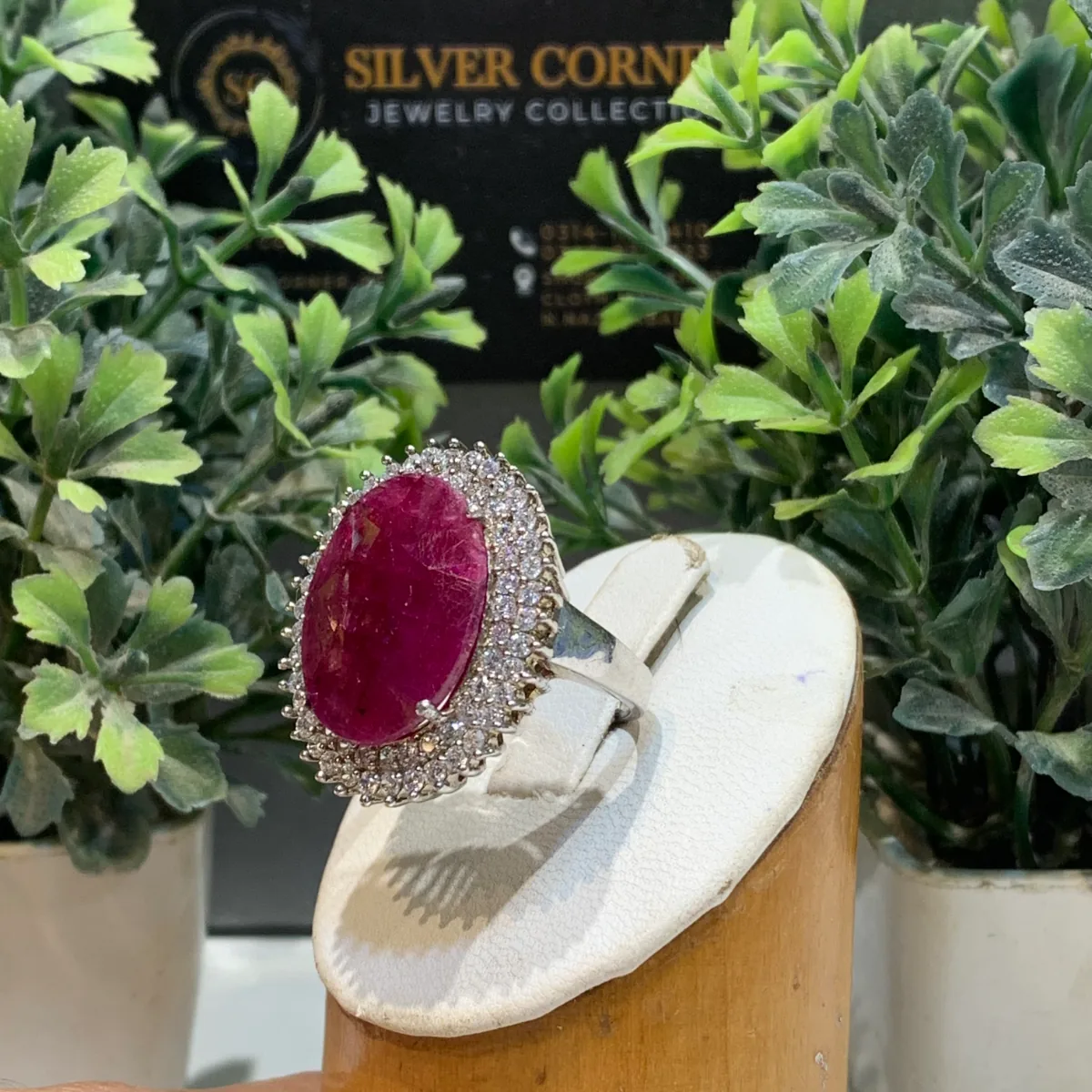 Ruby Garden Solitaire, 925 sterling silver