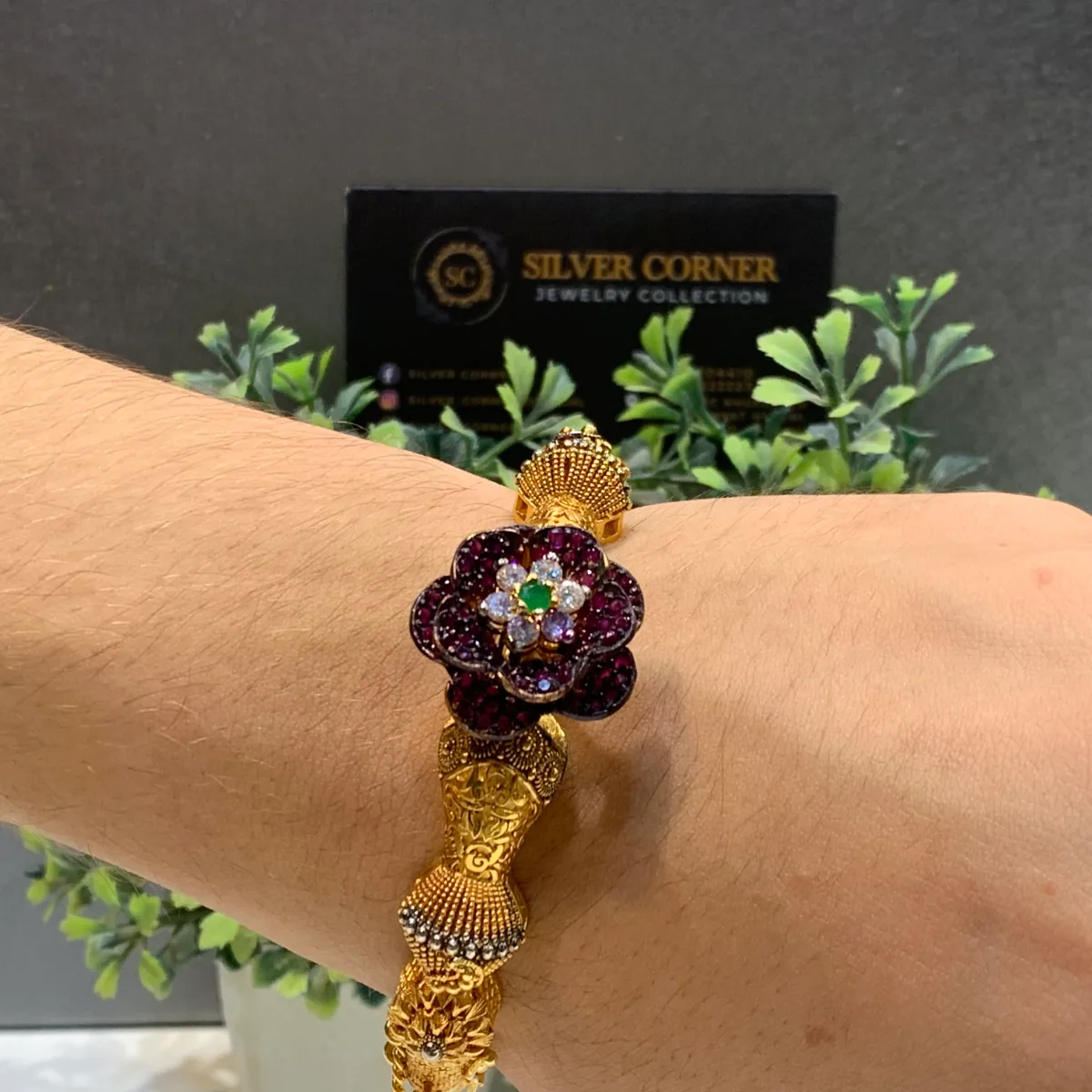 Blossom Bangle, 925 sterling silver